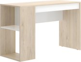 Bureau met opbergruimte INES - Kleuren: eiken en wit L 115 cm x H 74 cm x D 50 cm