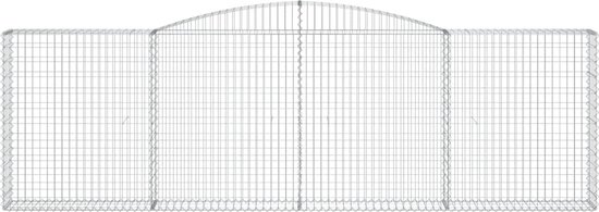 The Living Store Gabion - Barrière de Jardin Insonorisée Décorative - 400 x 30 x 120/140 cm - Fer Galvanisé - 3,5 mm