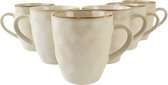 OTIX Theemokken - Koffiekopjes met oor - set van 6 - Beige - Keramiek - MAPLE