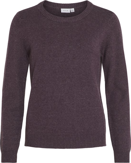 Vila Trui Viril O-neck L/s Knit Top - Noos 14054177 Plum Perfect/dark Melan Dames Maat - XS