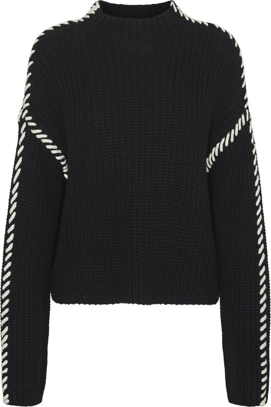 Vero Moda Trui Vmnewcream Ls Funnelneck Pullover B 10313514 Black/birch Dames Maat - XS
