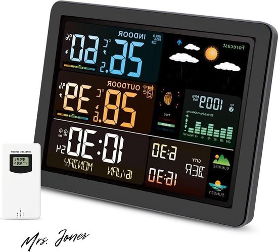 BALDR Draadloos weerstation met buitensensor, digitale DCF-radioklok