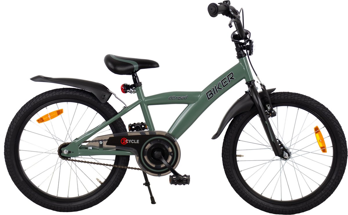 2Cycle Biker kinderfiets 20 inch (6 tot 8 jaar) voor jongens groen