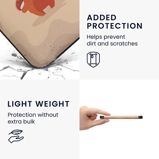 kwmobile e-reader hoesje geschikt voor Kobo Clara 2E hoes - E reader flip case met magnetische sluiting - Ereader cover - Eekhoorntje design in bruin / rood / beige van Merkloos — afbeelding 2