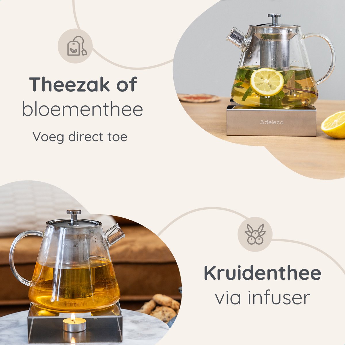 DEKAZIA® Keramische Theepot met Filter en Warmer - Set met 1,2L Porseleinen Pot voor Losse Thee, RVS Zeef en Theelichtwarmer, Zwart DEKAZIA® Keramische Theepot met Filter en Warmer - Set met 1,2L Porseleinen Pot voor Losse Thee, RVS Zeef en Theelichtwarmer, Zwart