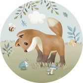 Papier peint Little Dutch cercle chambre d'enfant Forest Friends 100cm