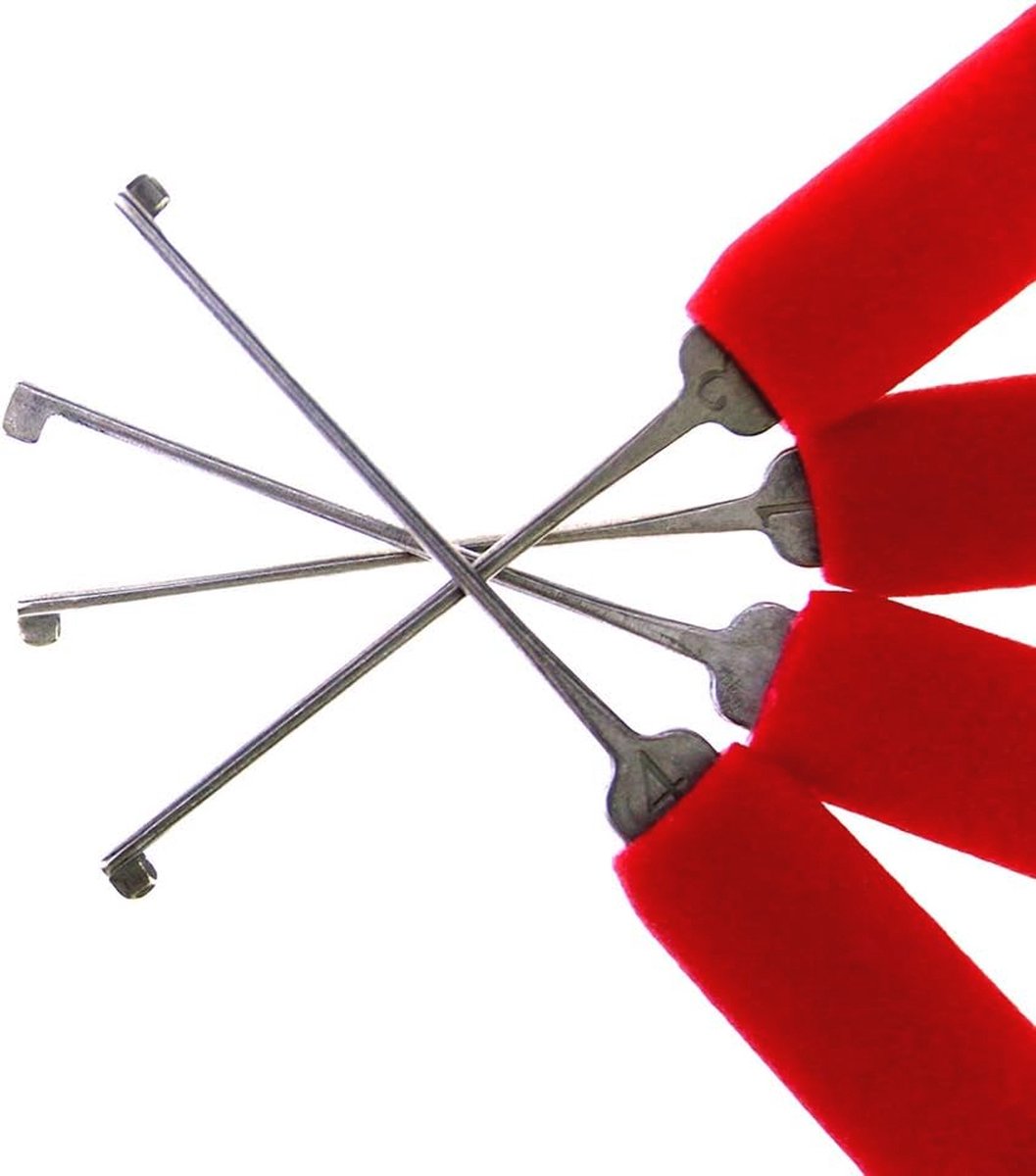 14-delige Lockpicking Tool Set met 10 Lock Pick Haken en 7 Spansleutels voor Dubbel-Einde en Cilindersloten — cadeau in Hobby - foto 4
