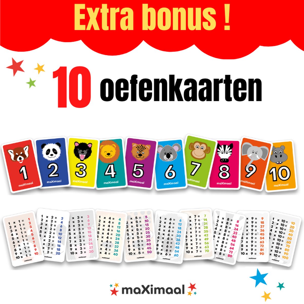 Maximaal Maaltafels & Deeltafels - Gezelschapsspel voor 6+ jaar - Kaartjes — afbeelding 4
