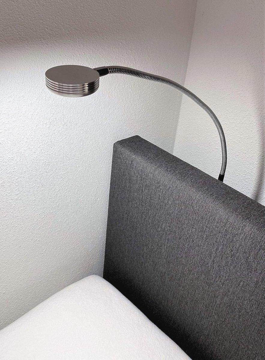 Leeslampje voor hoofdbord | Verstelbaar bedlampje met flexibele arm | Aluminium design