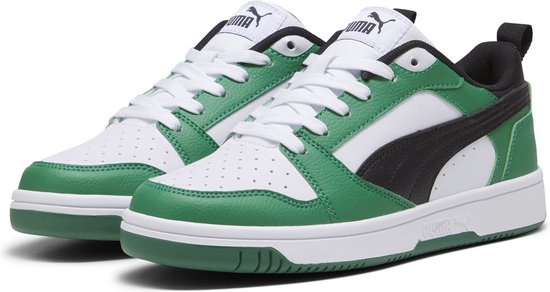 PUMA Puma Rebound V6 Lo Jr Unisex Sneakers - PUMA White-PUMA Black-Archive Green