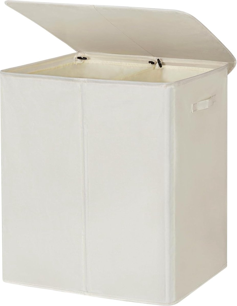 Goedkoopste Goodivery ® Dubbele Wasmand met Deksel en Verwijderbare Waszakken, Grote Opvouwbare Wasmand met Handvatten