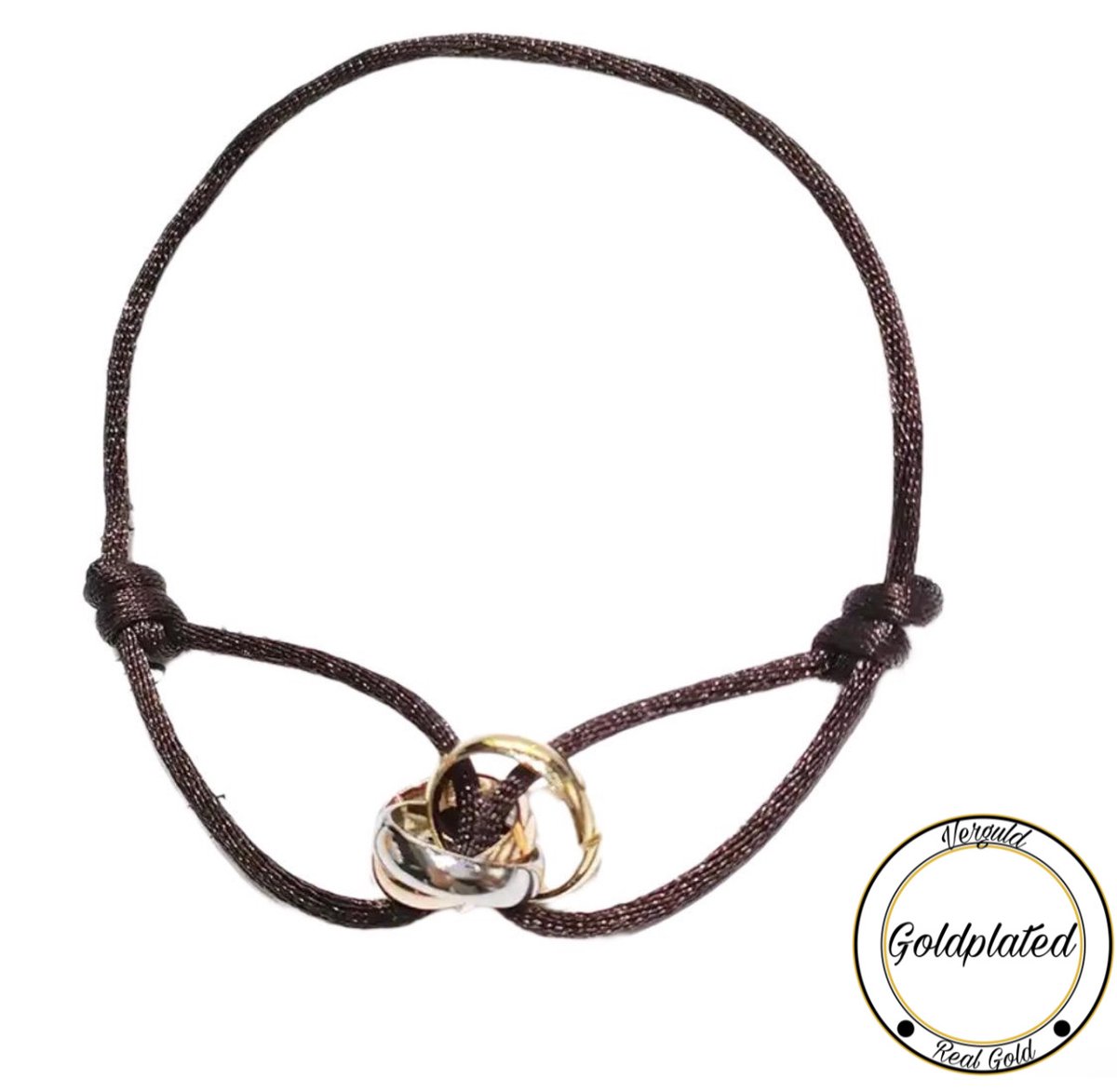 Soraro Tricolor Armband | Bruin | Goldplated | Goudkleurig | Soraro Armbanden | Cadeau voor haar | verjaardag vrouw