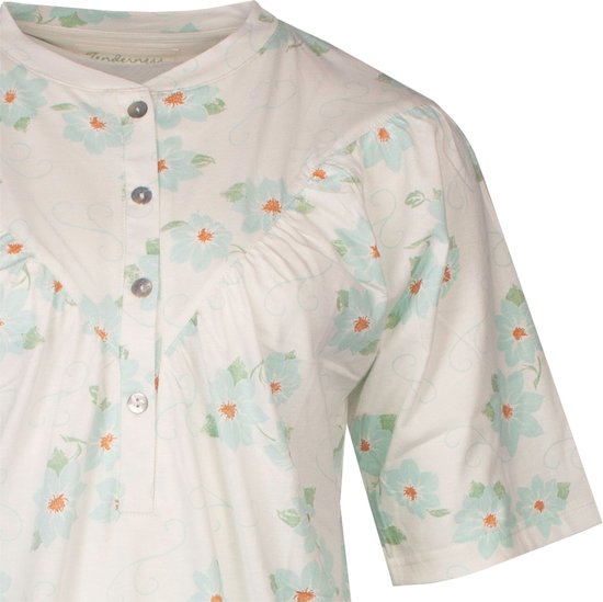 Tenderness de Nuit Femme Tendresse - Robe de Nuit - Manches Courtes - Blauw Beige - 110 CM. - TailleXL