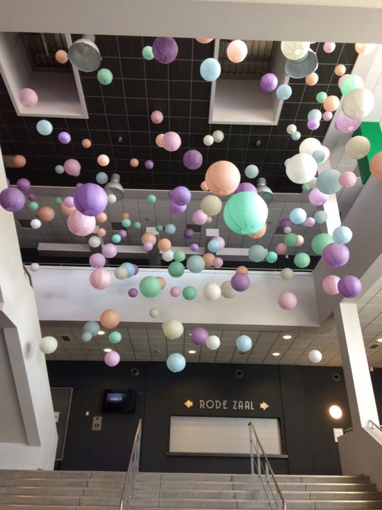 5 x Lanterne rose clair 75 cm - grandes lanternes rose bébé - décoration baby shower - baby shower