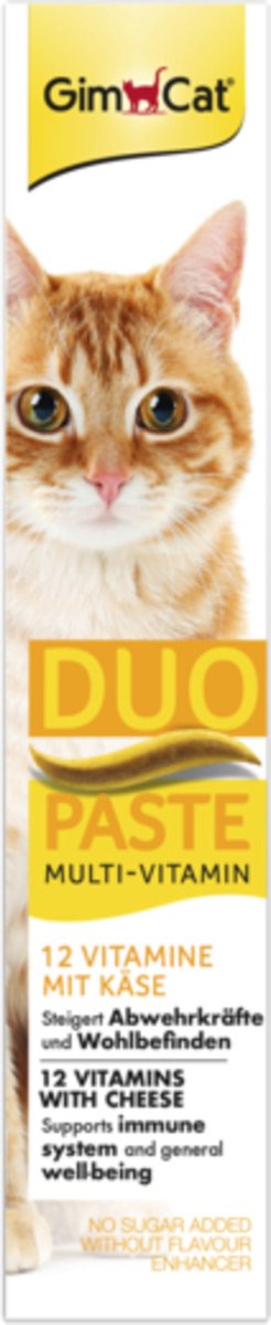 Gimcat Multi-Vitamin Duo-Pasta - Kattensnack - Kaas Vitamin 50 g Anti-Hairball