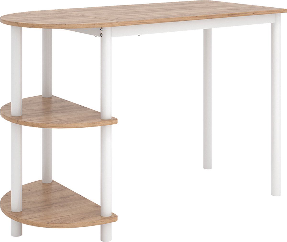 Vicco Freetown Keukentafel – 110 x 50 cm met open vakken Eik goud/wit Goudkleurig Eiken/Wit