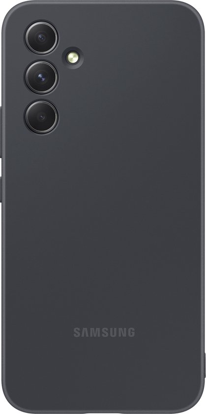 Coque de téléphone Samsung noire avec trois découpes pour appareil photo et le logo Samsung.