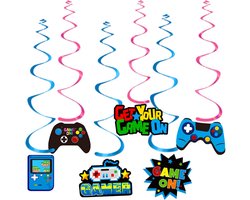 Q2Party - Game Swirl - Slinger - Versiering - Verjaardag - decoratie - Feest - Hangdecoratie – 6 stuks