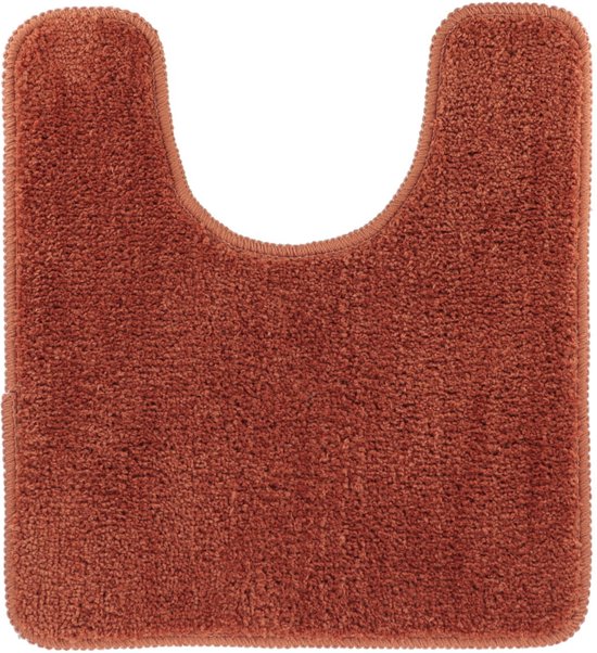Tendance Tapis de toilette/tapis de toilette Aquarius - avec évidement - antidérapant - microfibre - marron rouille - 45 x 50 cm - tapis de salle de bain