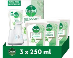 Dettol Automatische Zeepdispenser + Navulling Handzeep - Aloe Vera - 3x 250 ml - Voordeelverpakking