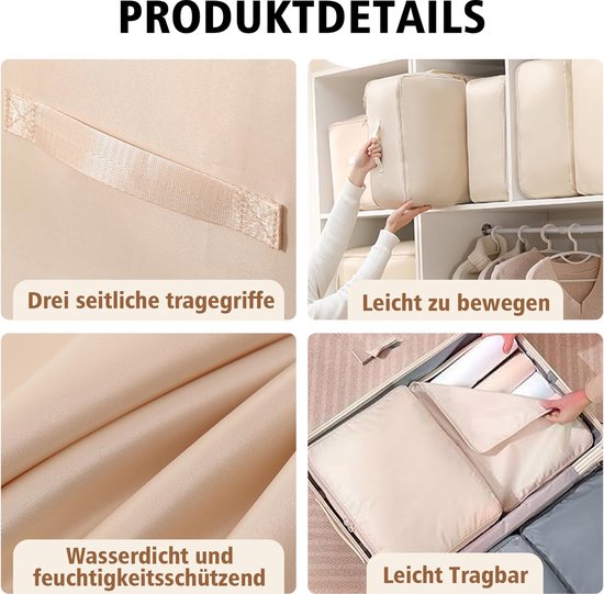 Ruimtebesparende opbergzakken voor kleding en dekbedden - Set van 8 Jumbo vacuümzakken