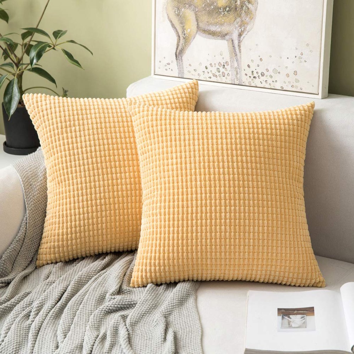 La'Moussawi ® Stijlvolle Ribfluweel Kussenovertrekken voor Comfort en Elegantie in Huis en Auto