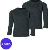 Heatkeeper | Thermoshirt kinderen - Antraciet - 140/146 - 2-stuks - Thermokleding kinderen