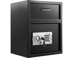 VEVOR Veiligheidskluis 36 x 30 x 45 cm Digitale Deposito Afstortkluis Digitale Toegangs en Onderdrukkingstoetsen Elektronische Veiligheidskluis Koolstofstaal 2 Sleutels Laptop Juwelen Elektronica Enz