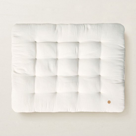 Foto: Petite am lie gevoerd speelmat baby 110x85cm biscuit organic cotton wit