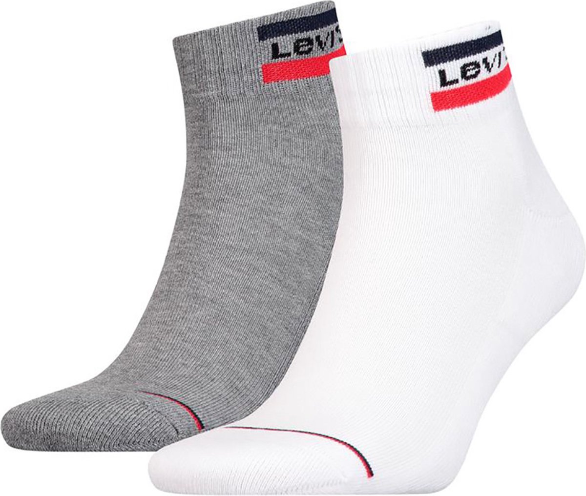 Levi’s Mid Cut Sprtwr Logo 2-Pack Wit