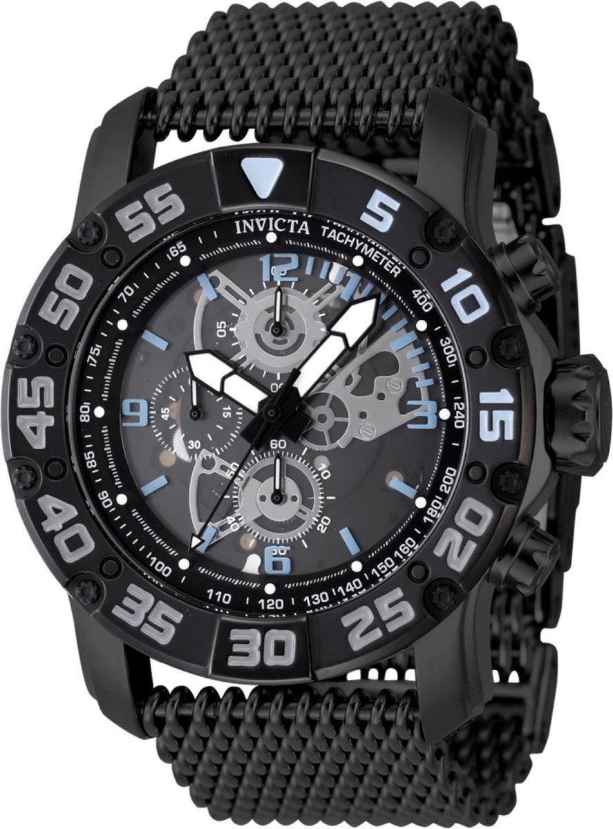 Invicta Racing - JM Limited Edition 48057 Heren Horloge - Waterdicht - Analoog - Quartz Uurwerk - Roestvrij Staal met zwarte Wijzerplaat - 48mm