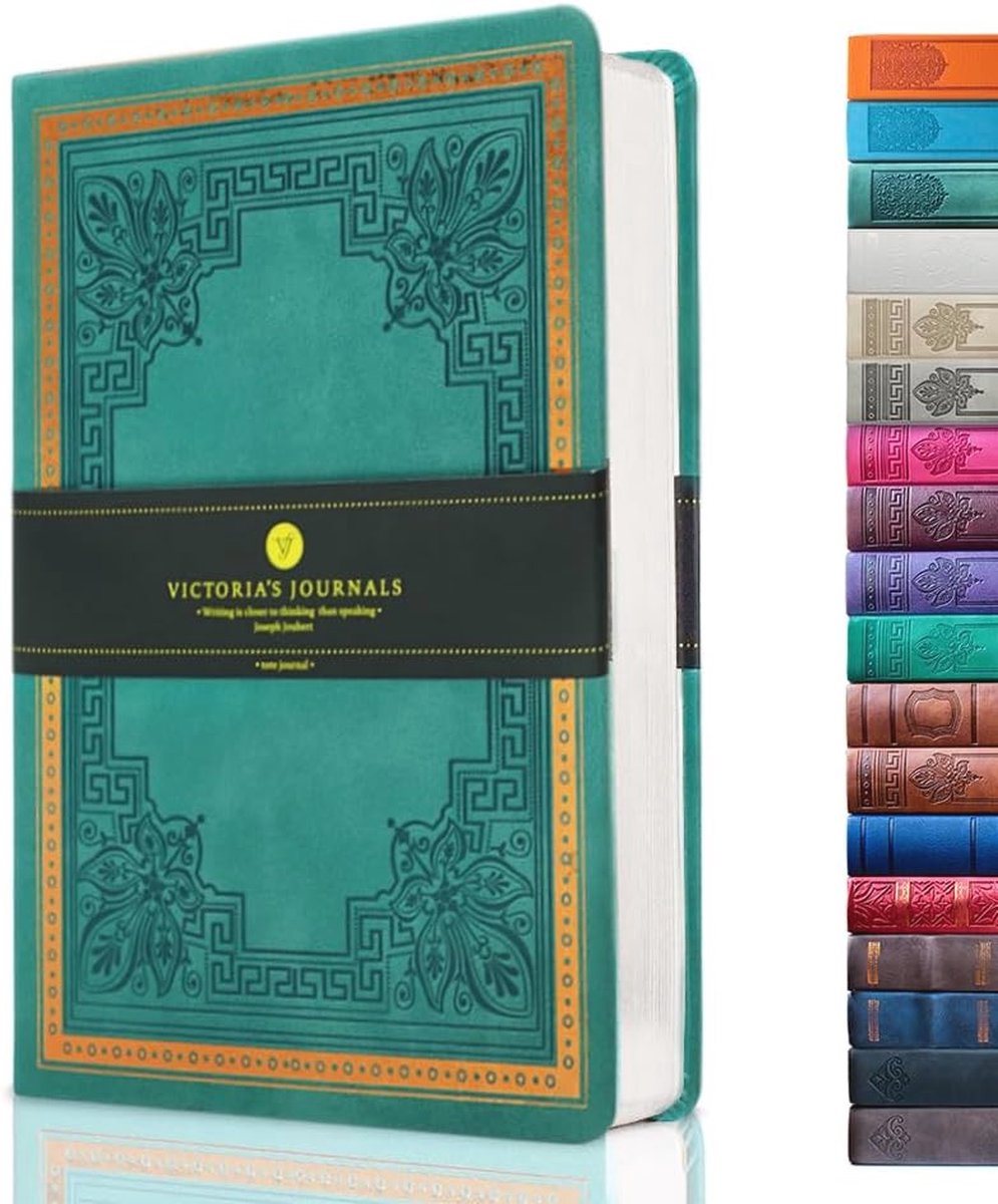 Vintage Kunstleer Dagboek - A5 Notitieboek met Harde Kaft en Gelinieerde Pagina's