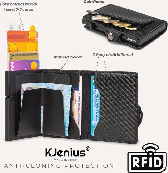 DiULi Kleine RFID-blokkerende portemonnee voor dames en heren | Veilige reiskaarthouder met muntvak | Compacte slanke minimalistische zwarte RFID-portemonnee, Oranje, S