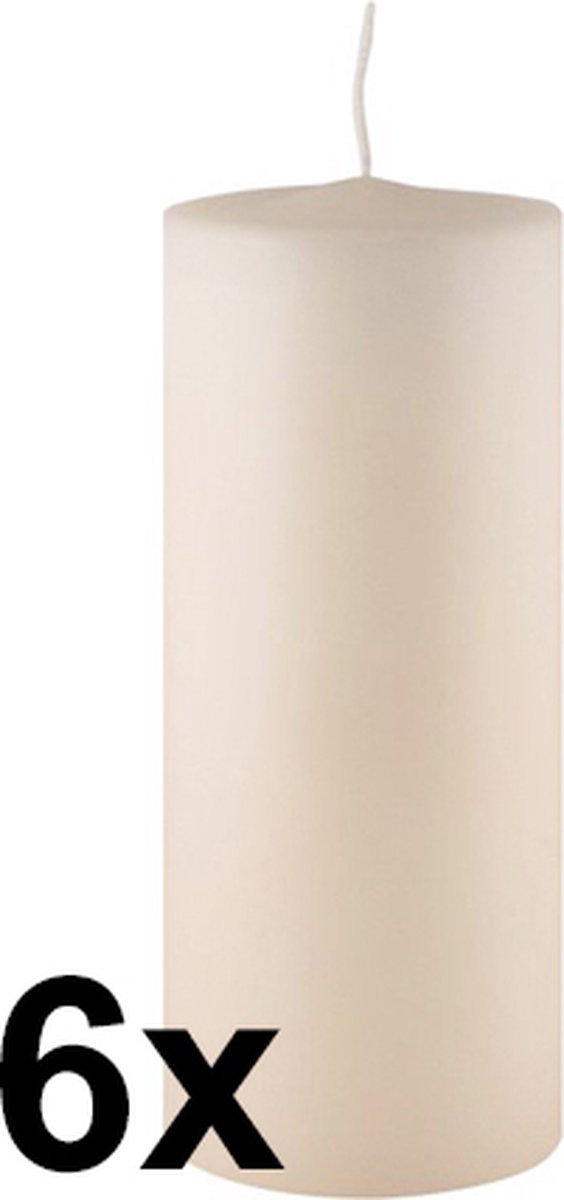 Smulders Deco 6 stuks stompkaarsen ivoor 200/100 (149 uur) Hoogwaardige Horeca kwaliteit