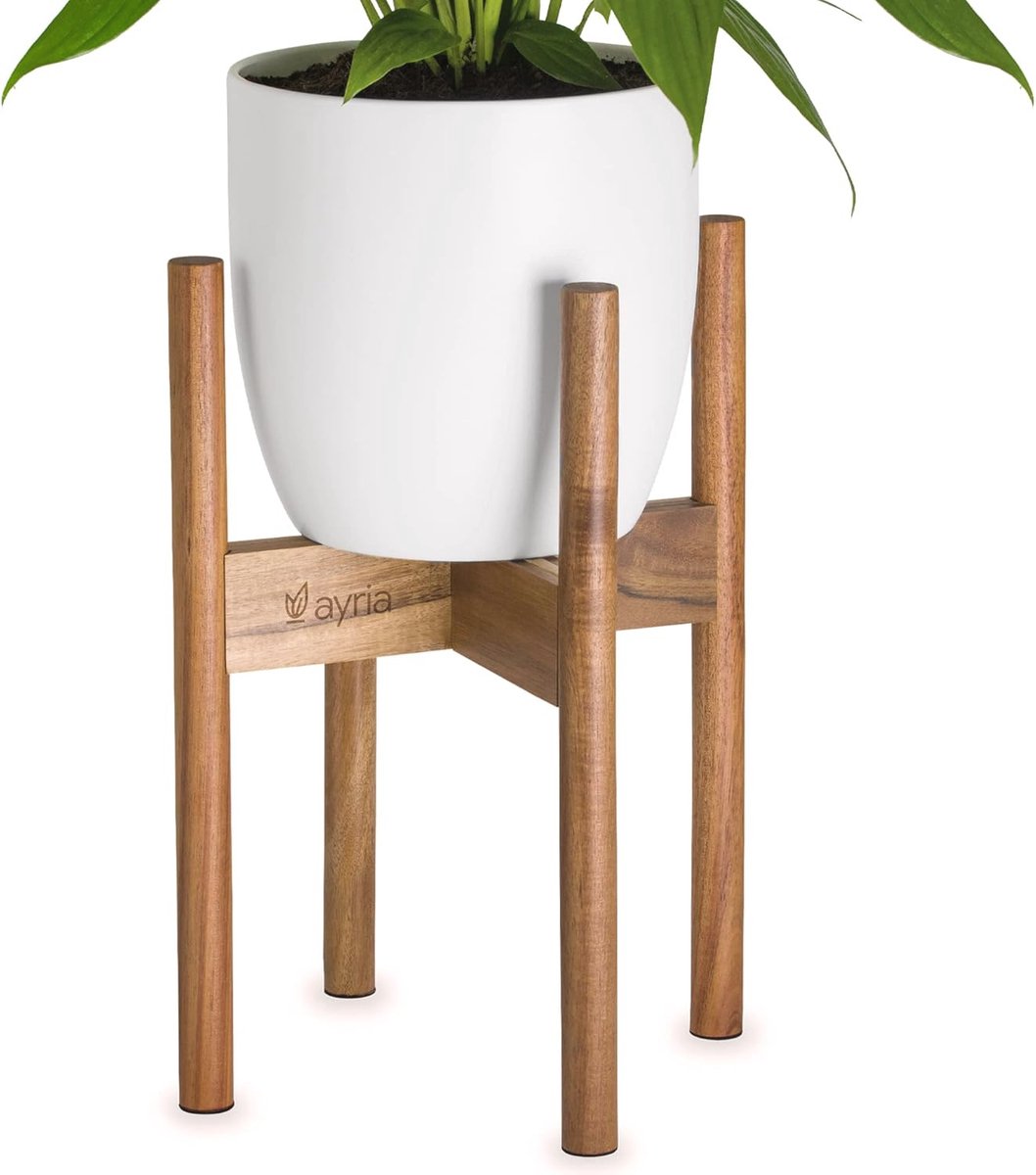 Moderne Houten Plantenstandaard Verstelbaar tot 30 cm - Geschikt voor Binnen en Buiten