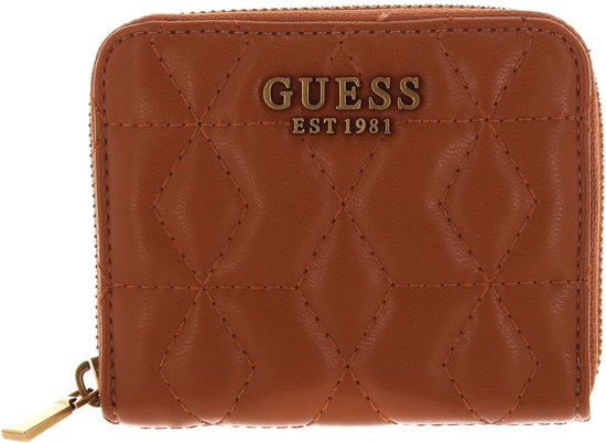 GUESS Porte-monnaie Elenia SLG Zip Around Wallet Cognac Marron clair