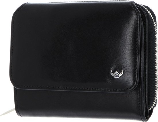 Portafoglio Golden Head Venezia In Pelle Rossa Con Cerniera - Compatto 11x8,5x2 Cm, 4 Scomparti Per Carte E Tasche Per Banconote E Monete