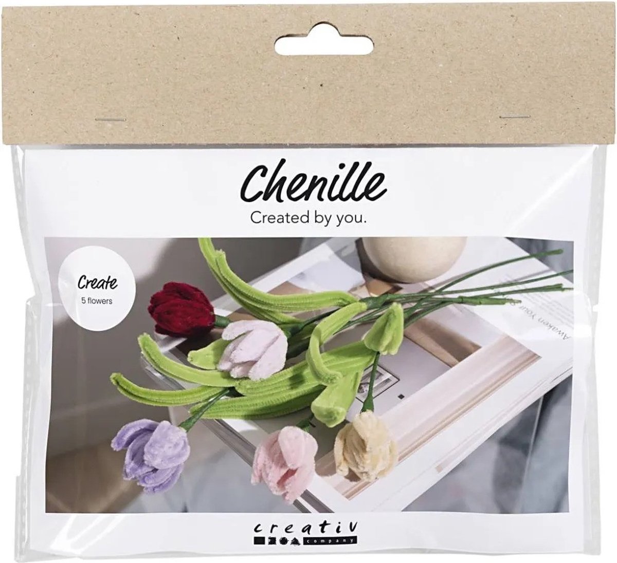 Creativ Company Mini hobbyset tulpen bloemen van chenilledraad