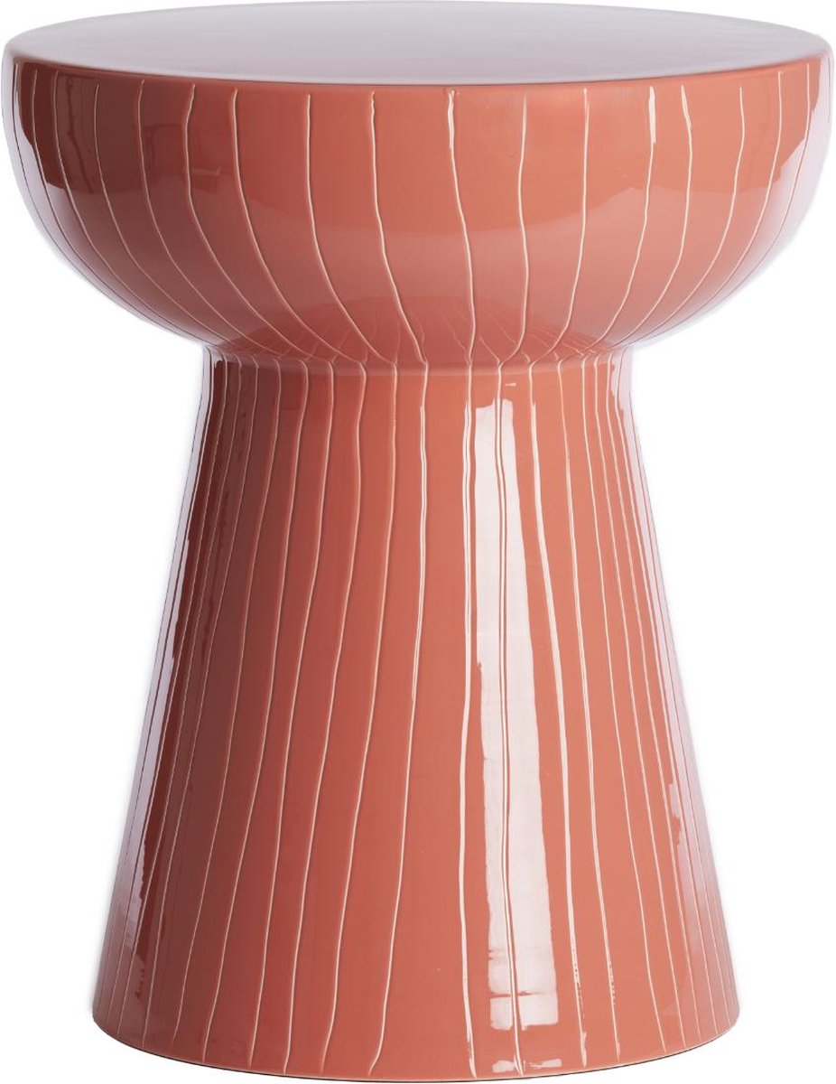 Bijzettafel Nunoa - Lichtrood - Ø35cm - Modern