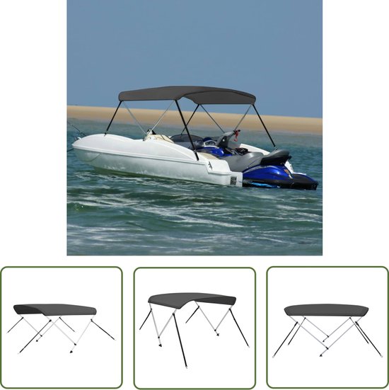 Auvent de bateau Biminitop The Living Store - 180x130x110 cm - Anthracite