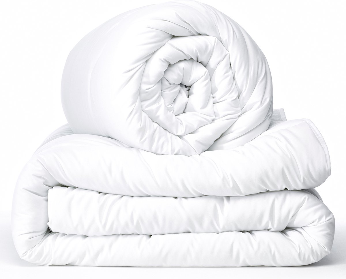 Mistral Home DEKBED - 4 seizoenen katoen percale - 200 x 200 cm - tweepersoons - effen kleur - wit