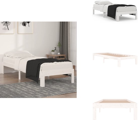vidaXL Stapelbed massief grenenhout 90x190 cm, bed, stapelbedframe, bedden, bedframe, bed frame, bedframes, stapelbedframes, bed frames