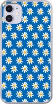 Coque de téléphone compatible avec iPhone 11 - Motif marguerites - Blauw - Fleurs - Coque en Siliconen