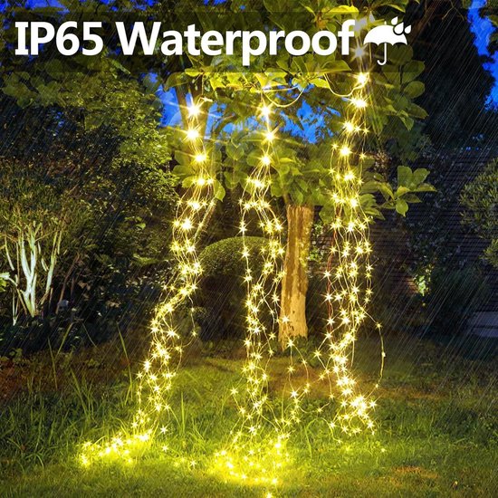 Guirlande Lumineuse Extérieure 25M 500LED,Guirlande Lumineuse 500 LED avec Télécommande,8 Modes