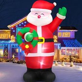 Opblaasbare kerstman 244cm | Grote kerstdecoratie buiten