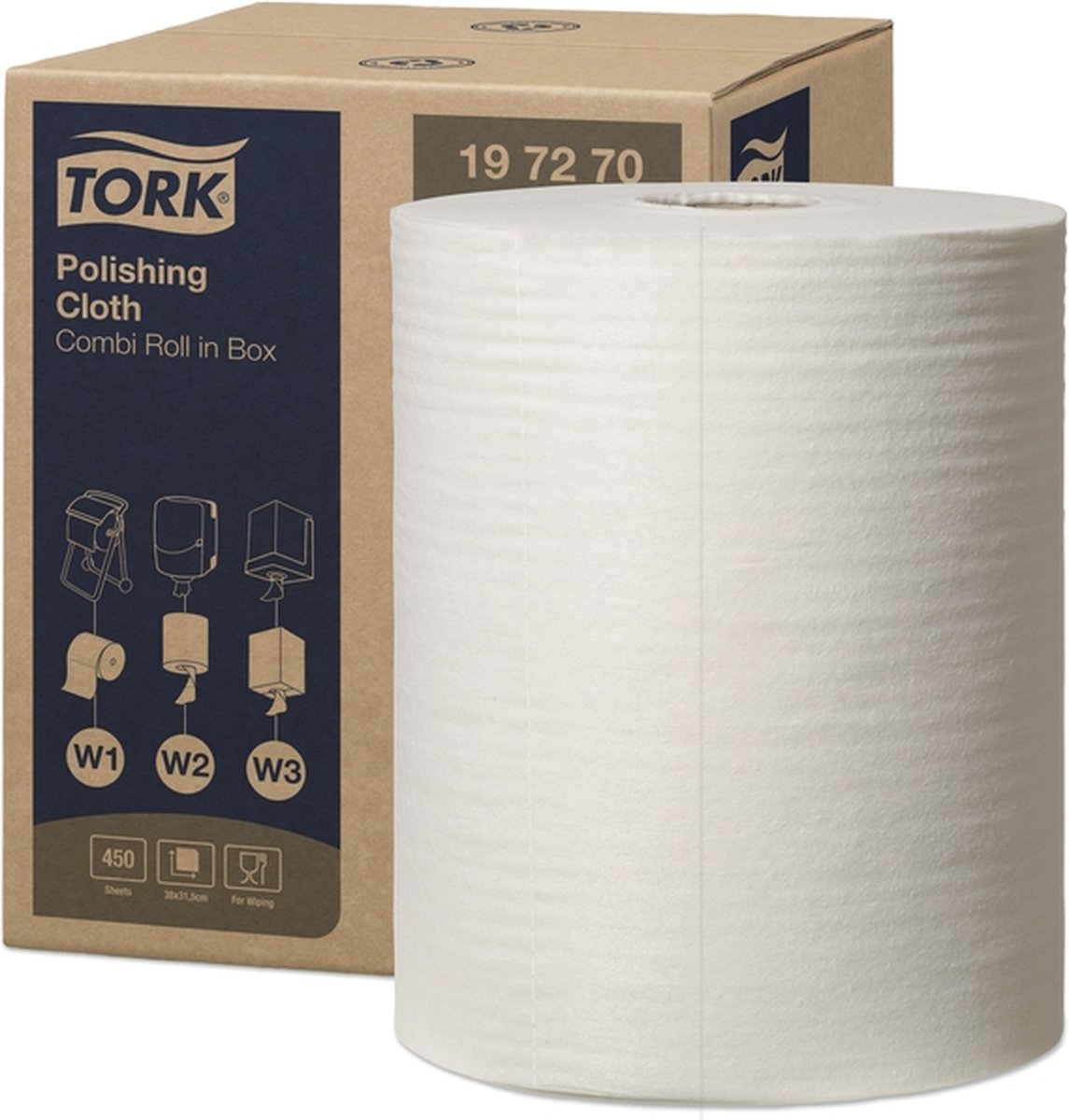 Goedkoopste Reinigingsdoek Tork W1-W2-W3 Premium 1-laags 450 vel wit 197270