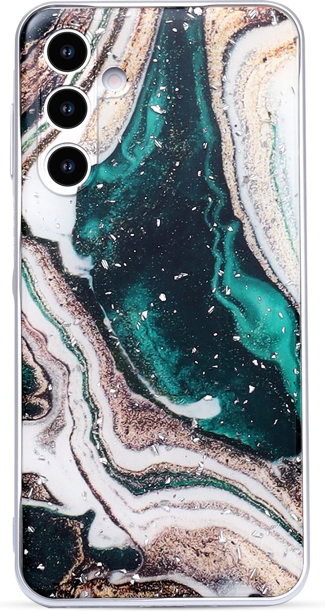Casemania Hoesje Geschikt voor Samsung Galaxy A36 - Groen - Marmer Back Cover