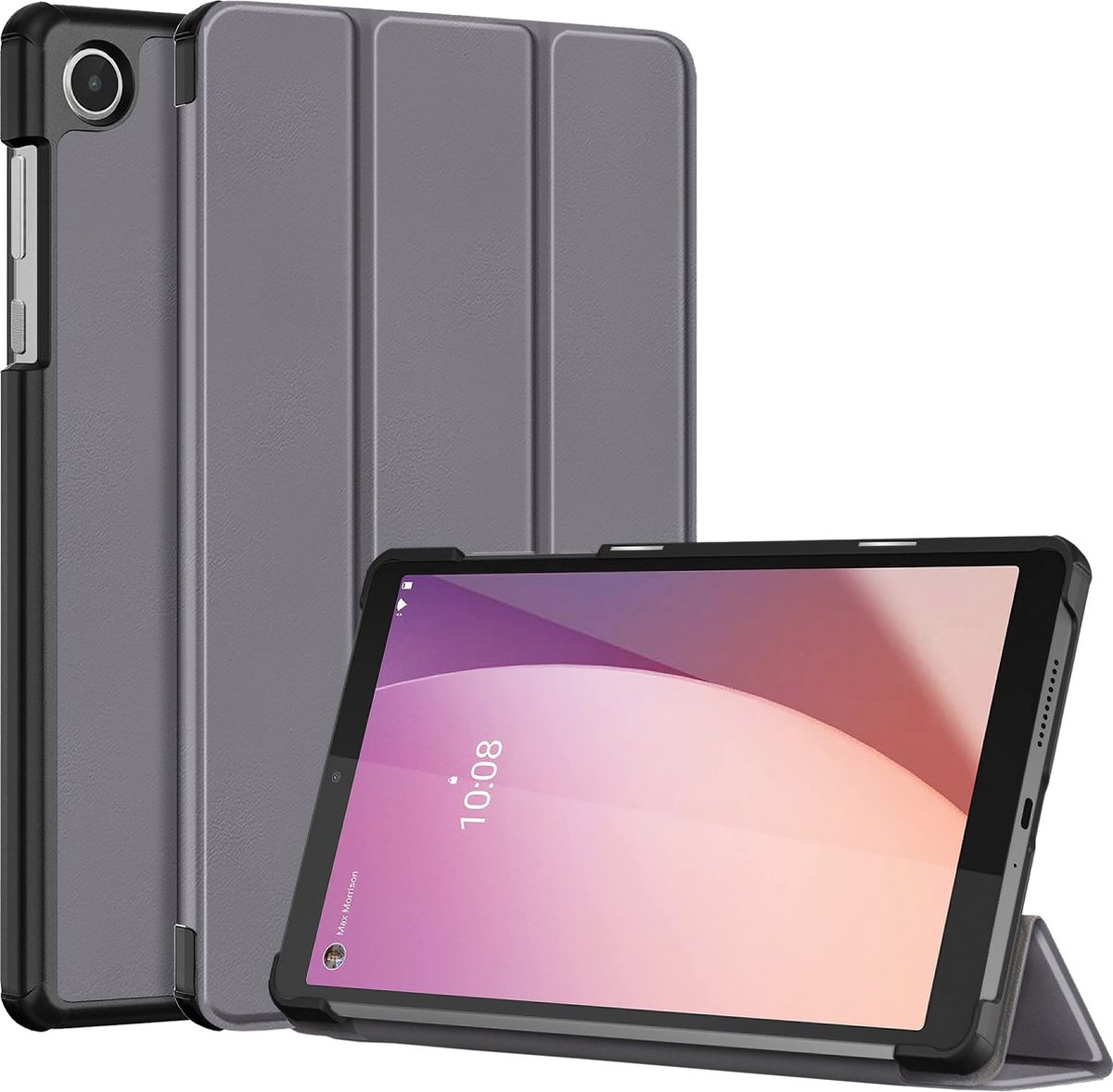 Cazy tablet Hoes geschikt voor Lenovo Tab M8 (4th Gen) - TriFold Bookcase - Grijs