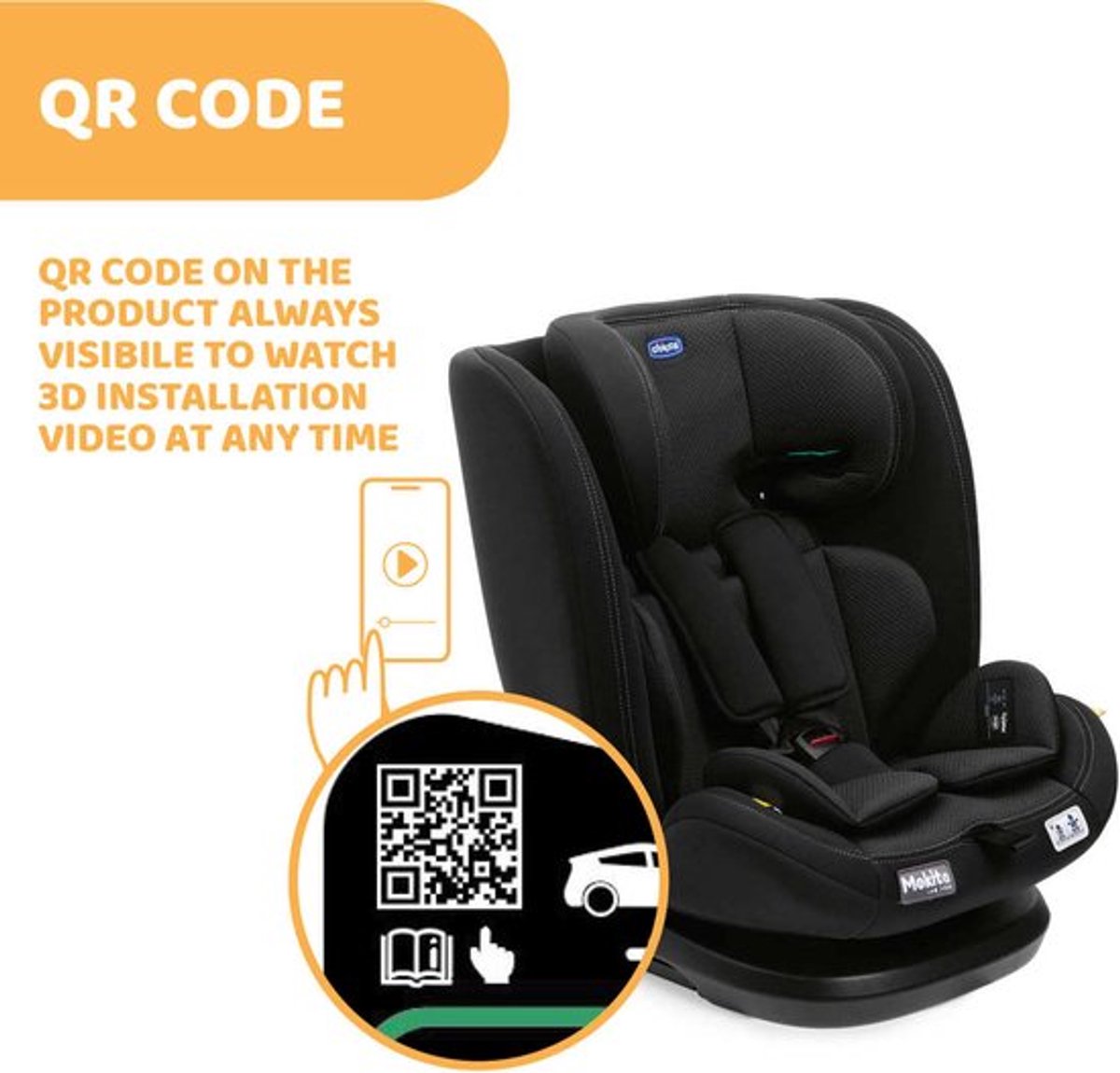 Chicco Autostoel I-Size Mokita Classic Black, isofix , (15 maanden - 12 jaar) – foto 7
