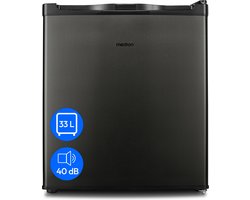 MEDION Mini Gefrierschrank (33 Liter Nutzinhalt, 51cm hoch, höhenverstellbare Füße, Griffmulde, manuelle Temperatureinstellung, Stern-Einstufung 4 Sterne, MD37675) grau